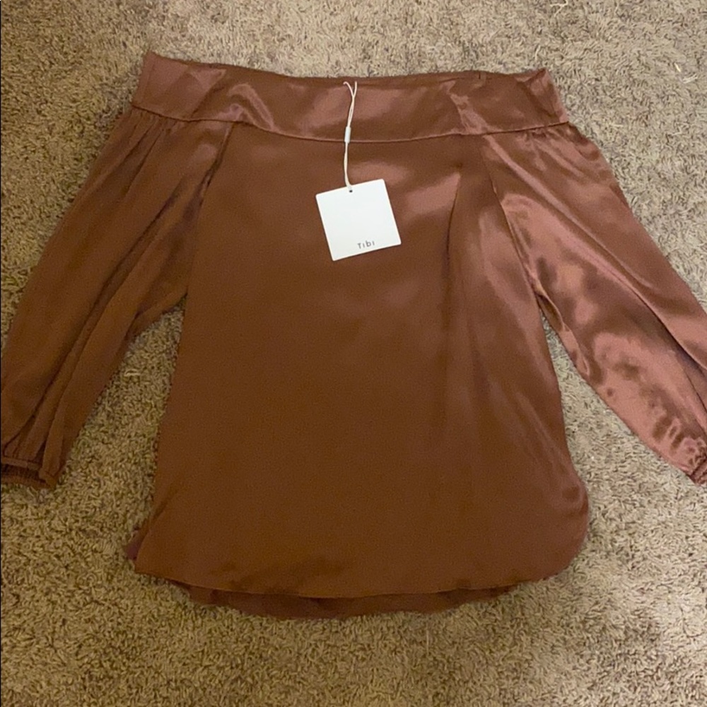 Tibi satin off the shoulder top size 4